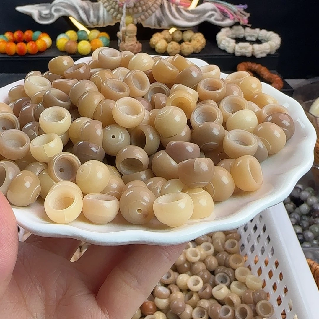 手串菩提根/象牙果瑕疵卡12奶咖色碗肠100颗