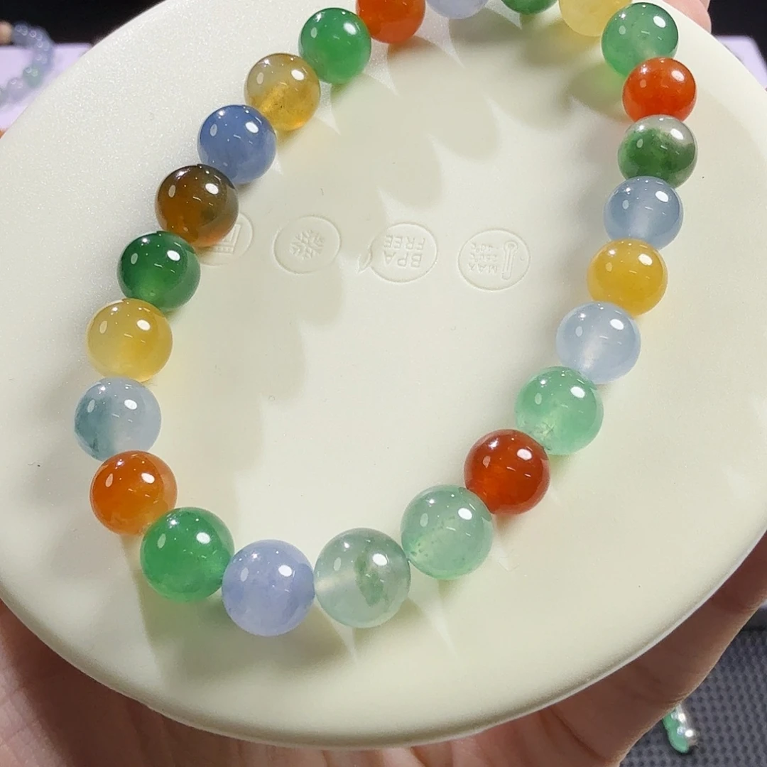 翡翠未镶嵌手串卡8➕多宝圆珠手串