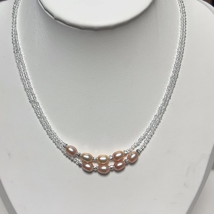 钛钢颈饰淡水珍珠