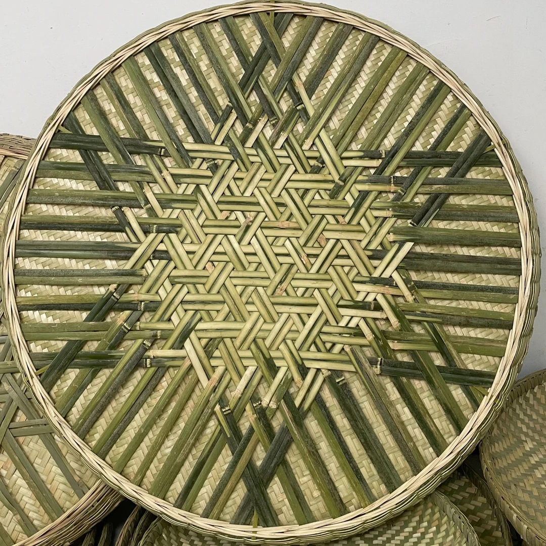 G直径90cm六角星加固精编花纹簸箕编晾晒粮食用精品簸箕