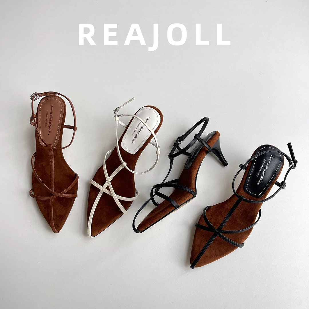 凉鞋女夏外穿2025夏款绝美气质不累脚时尚法式小众细跟尖头高跟鞋