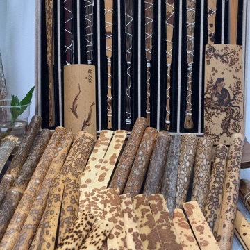 苯***画扇子乌木小骨小头3把材料