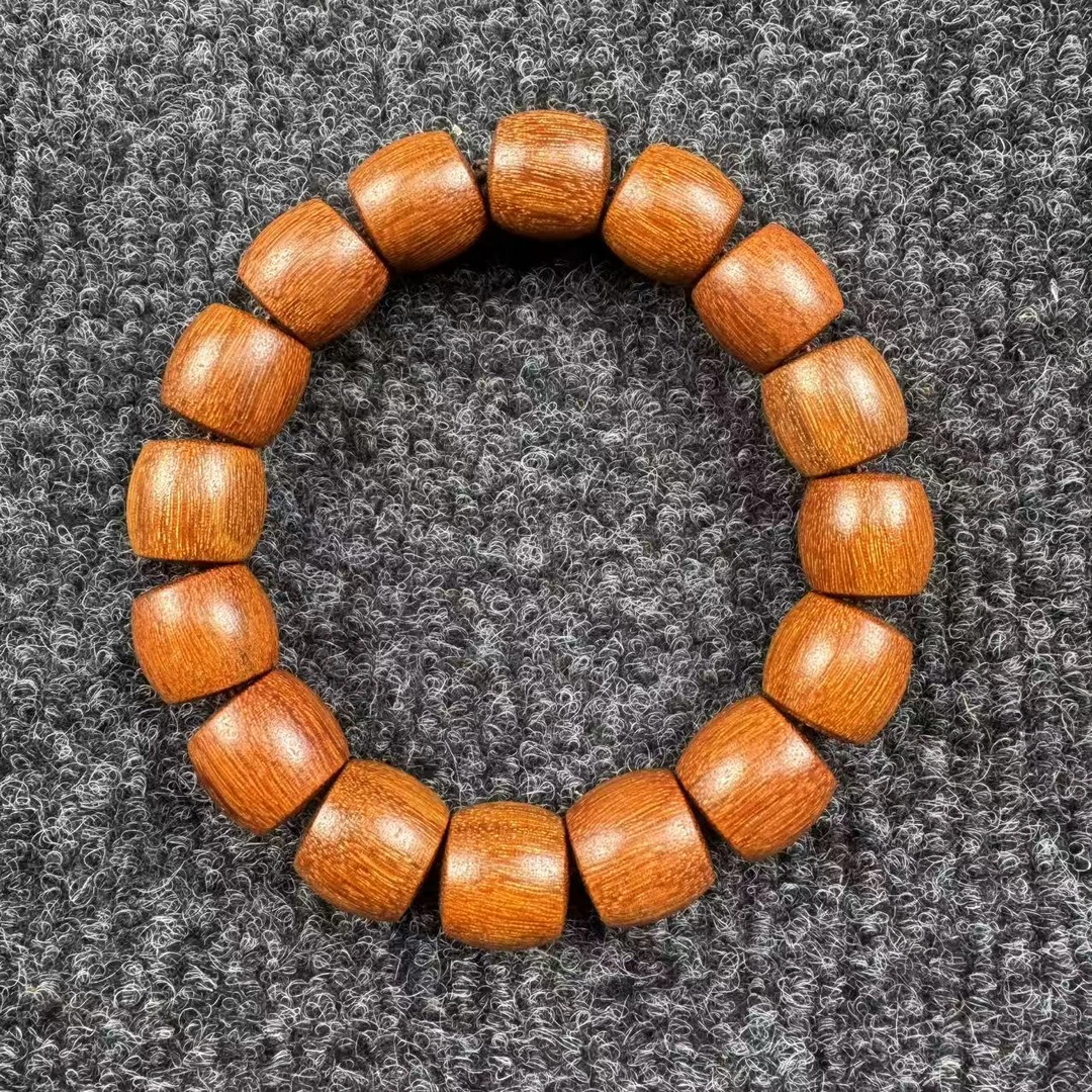 红油印贡木质1.4鼓珠手串