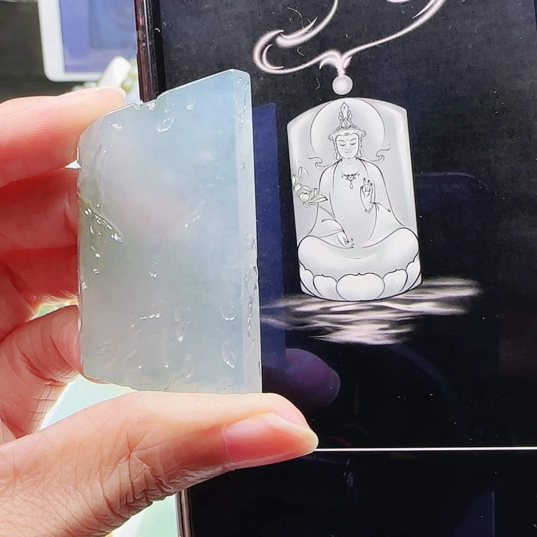 定制翡翠未镶嵌缅甸翡翠挂件