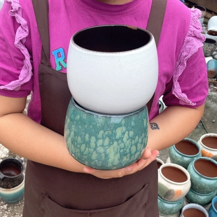 紫砂花盆口13高13瑕疵瑕疵