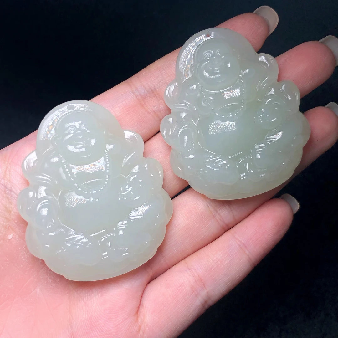 和田玉吊坠-多样性发一件-48x40x9mm-V85260-M（甄选）