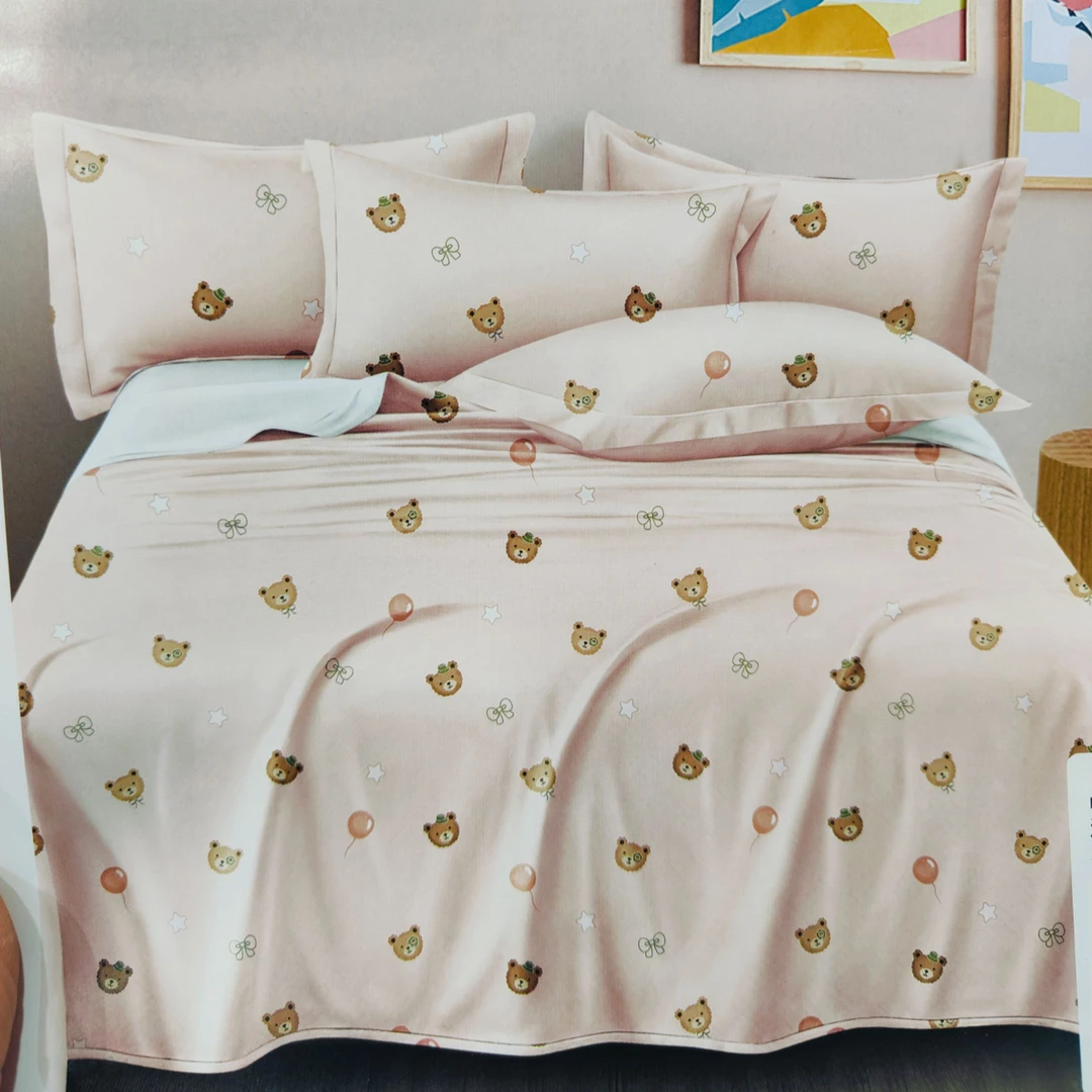 全棉粗布床单三件套（240✖️250）床尾圆角，平整舒适透气性好