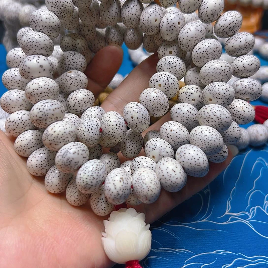 星月菩提把件精品高密星月菩提脱脂顺白长串15x12玄月意禅