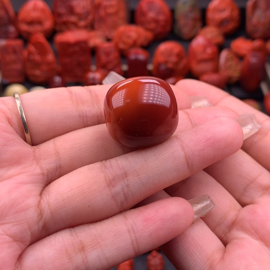 南红玛瑙南红川料高品原矿筒珠22mm➕未镶嵌
