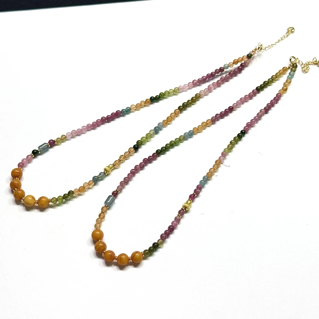 【CH】碧玺DIY项链-约4mm（多样性发其一）