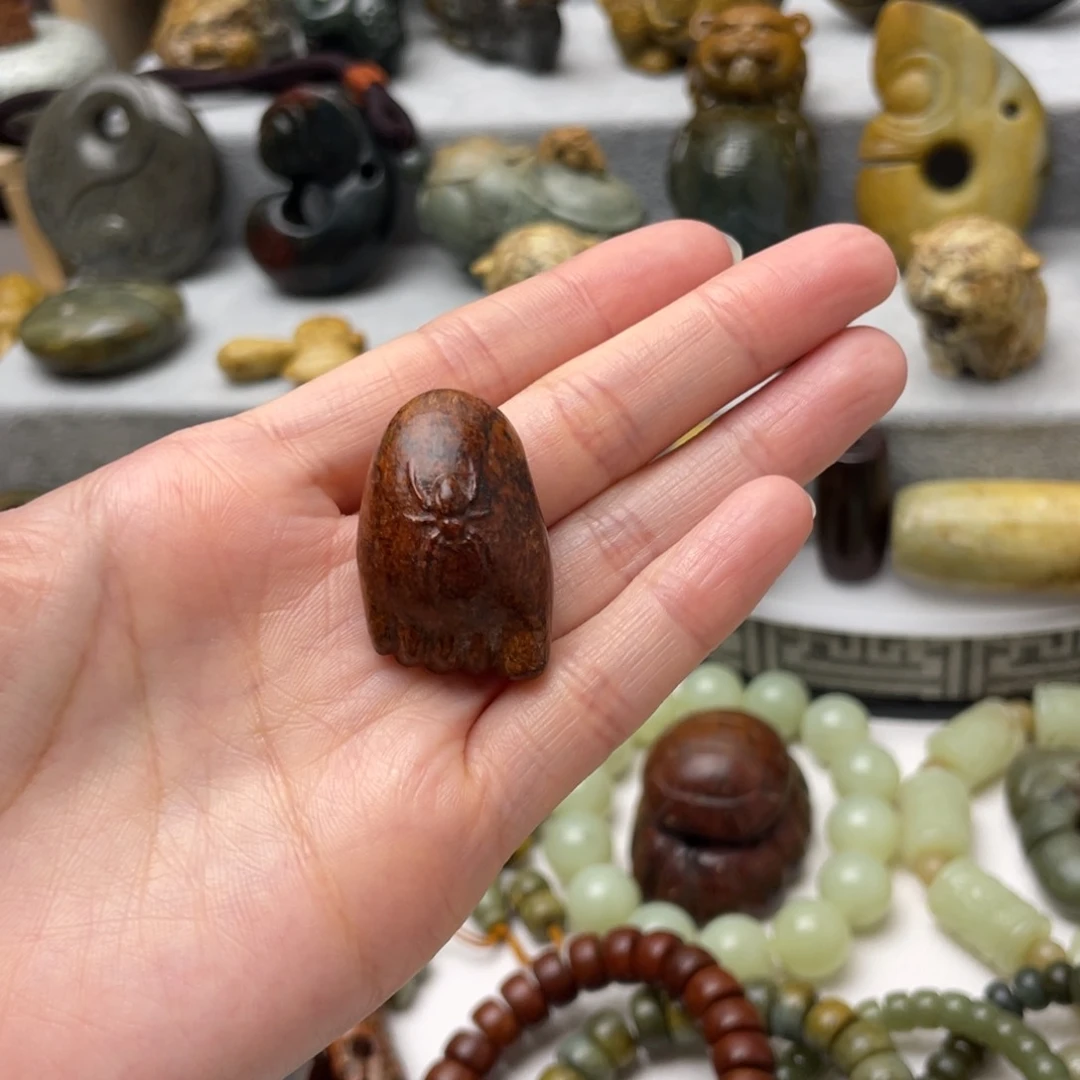 人***梦岫岩河磨玉（透闪石质玉）未镶嵌挂件