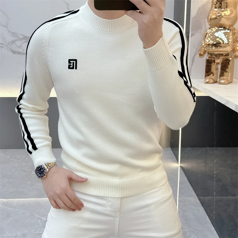 男士长袖毛衣2025秋冬新款欧版轻奢高品质秋季毛衣针织衫套头5089