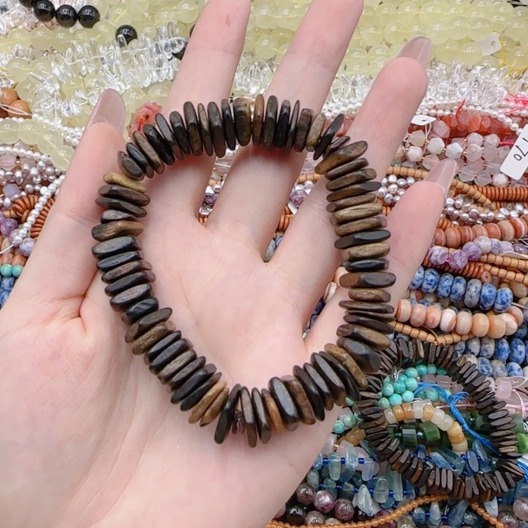 玛瑙/玉髓未镶嵌珠宝半成品沉香隔片一串