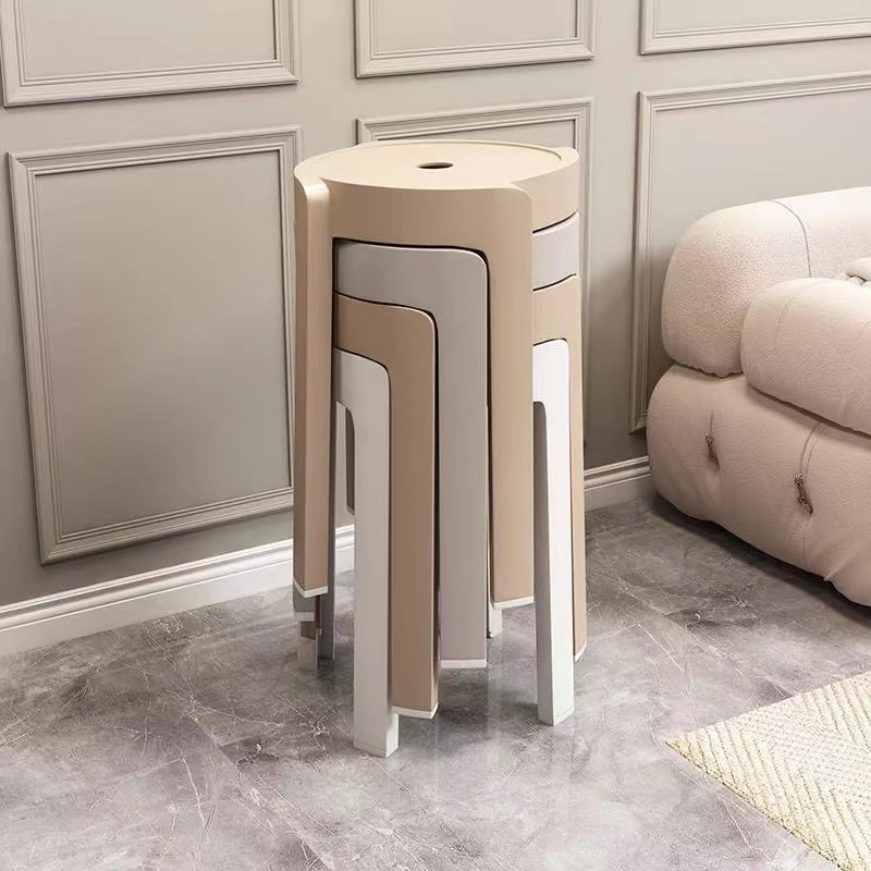 塑料凳子加厚家用可叠放圆凳北欧餐凳简约椅子时尚创意风车凳防滑