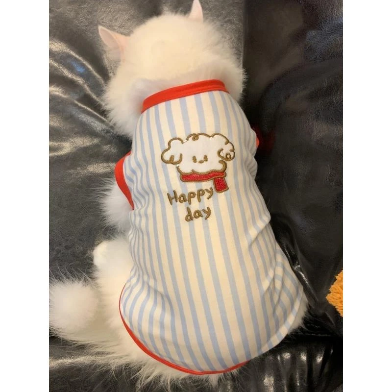 FAVMARTHA冬季宠物猫咪衣服弹性透气无袖吊带背心式防脱不掉毛可