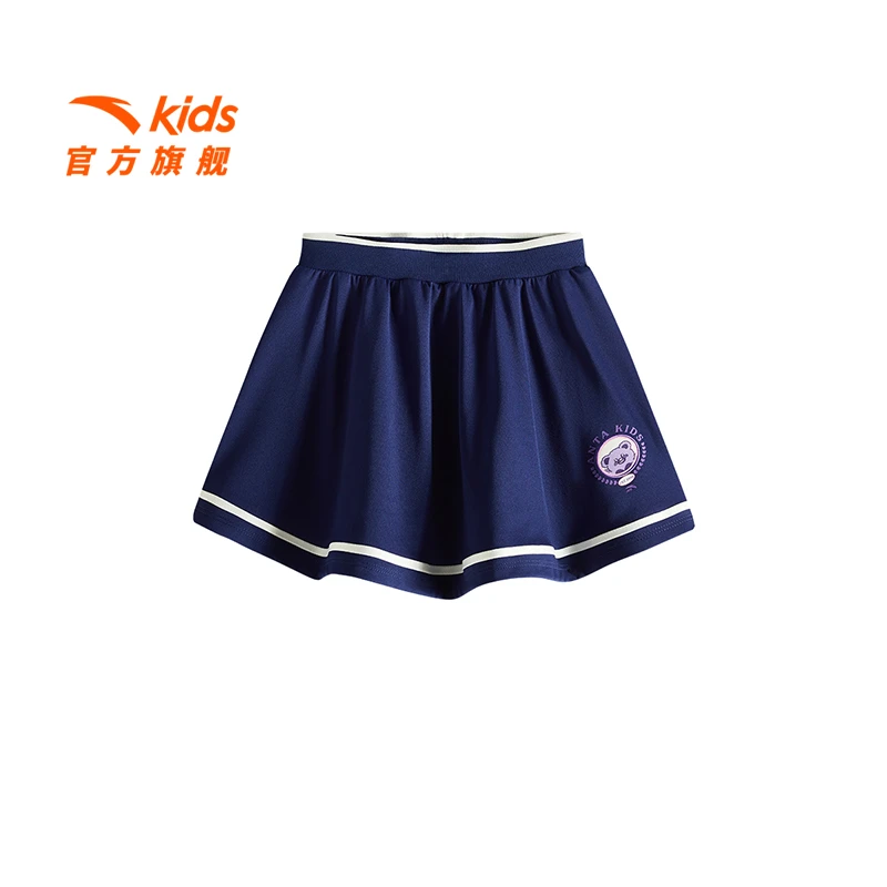 安踏儿童女小童短裙2025夏季新款时尚洋气女孩学院百褶裙子短裙潮