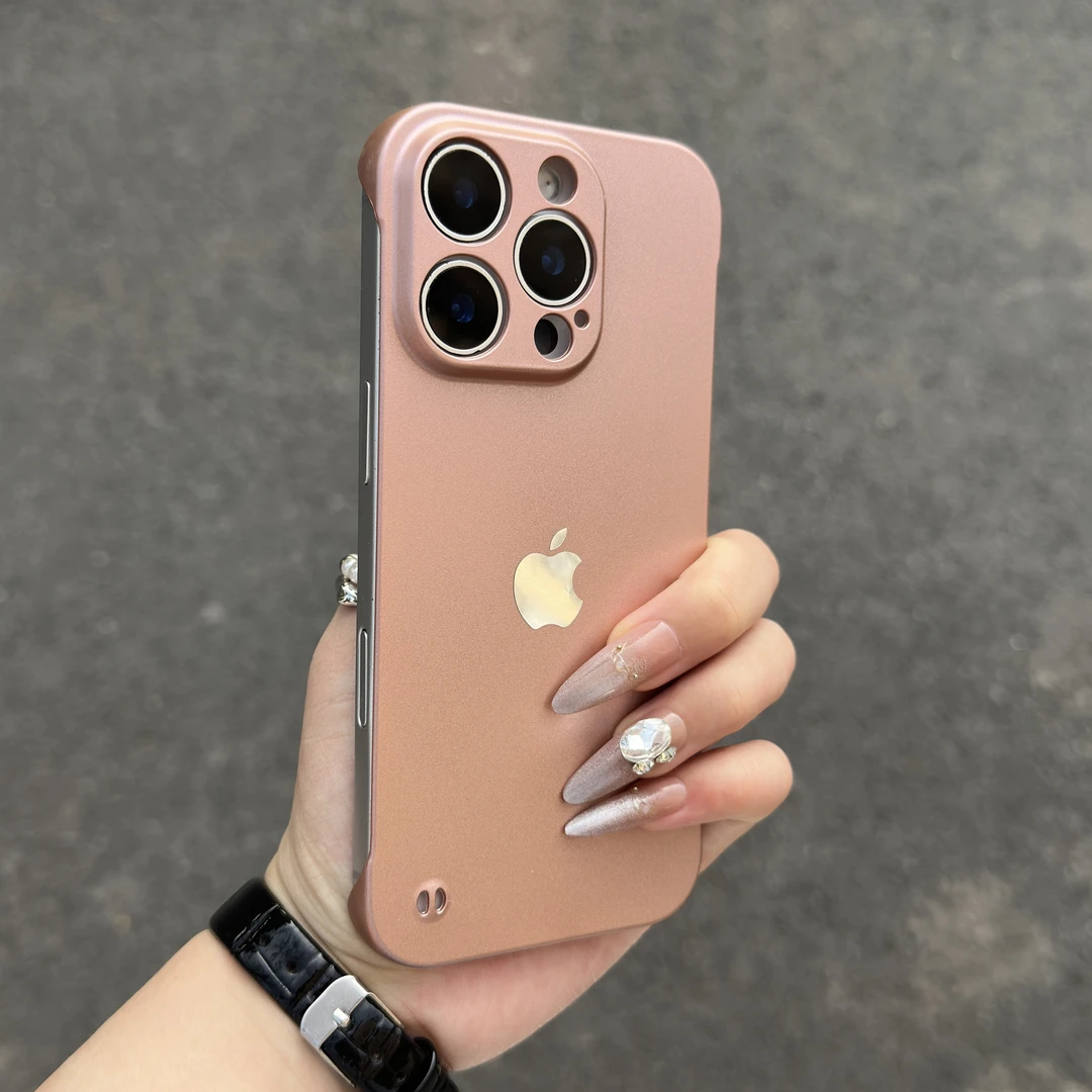 无边框散热适用iPhone16手机壳新款苹果15promax新款14裸机感简约