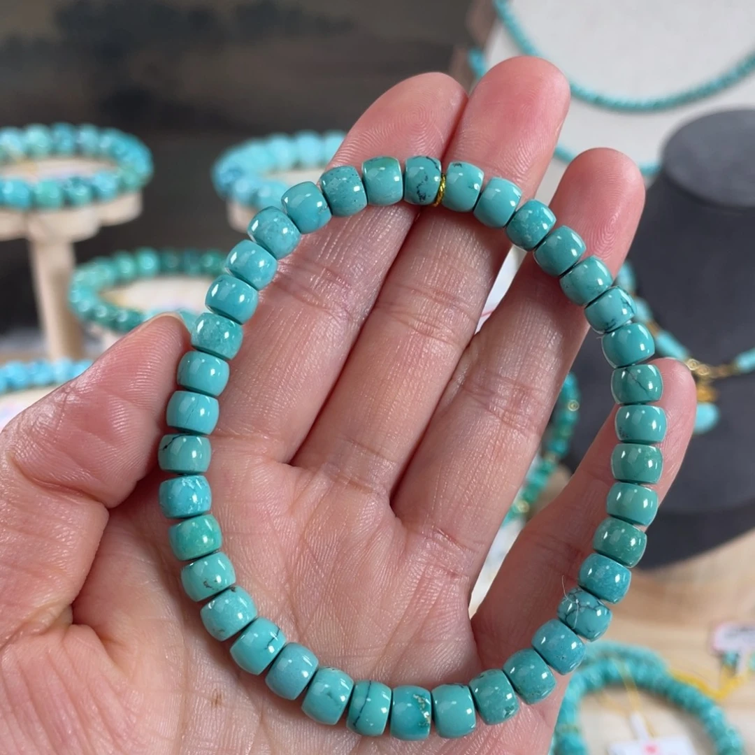 绿松石未镶嵌套链6+精品玉化直切手串