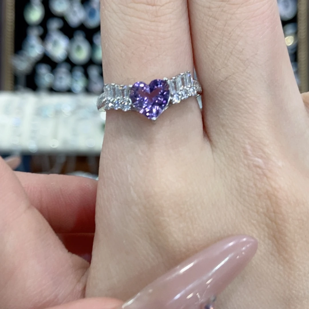 银S925镶嵌戒指紫晶