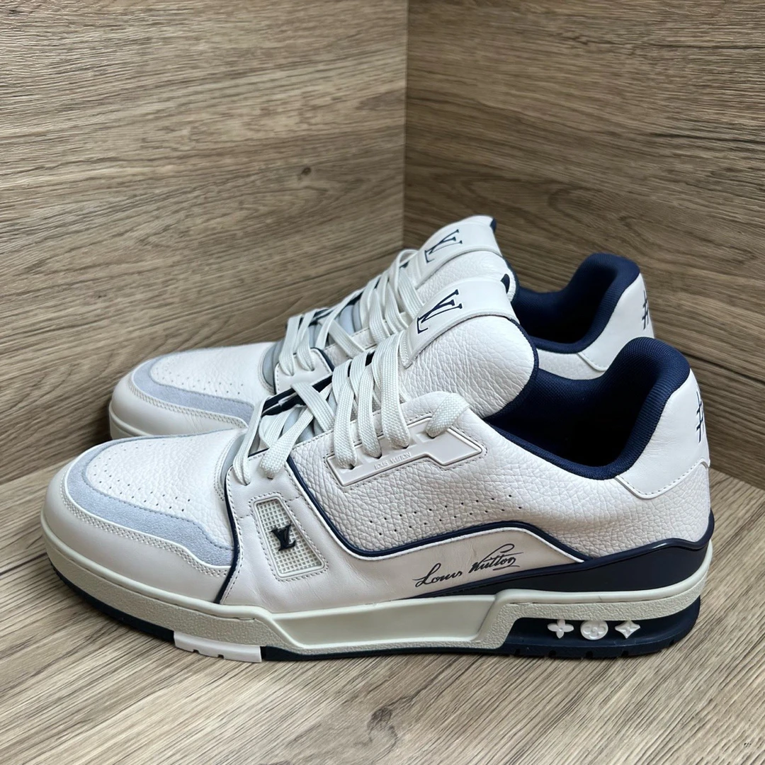 未使用 LouisVuitton/路易威登 Trainer 白蓝板鞋 43码