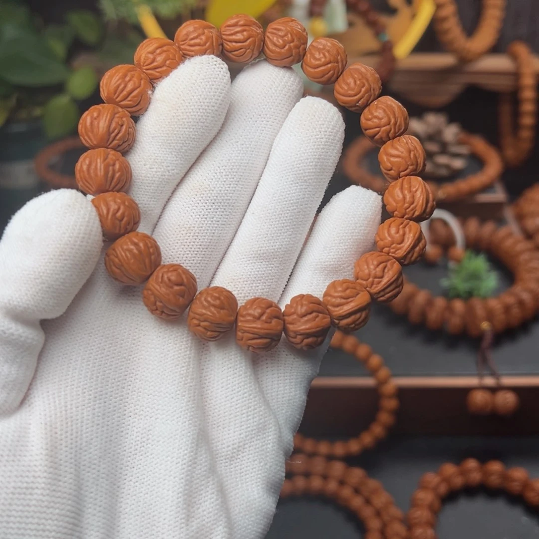 吊坠桃核大**生1.3双脊龙手串