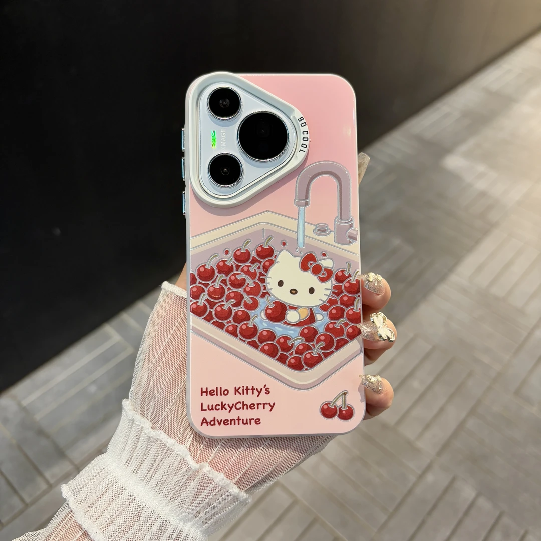 苹果/华为/oppo/vivo/小米 凯蒂的樱桃适用pura70磨砂彩银手机壳