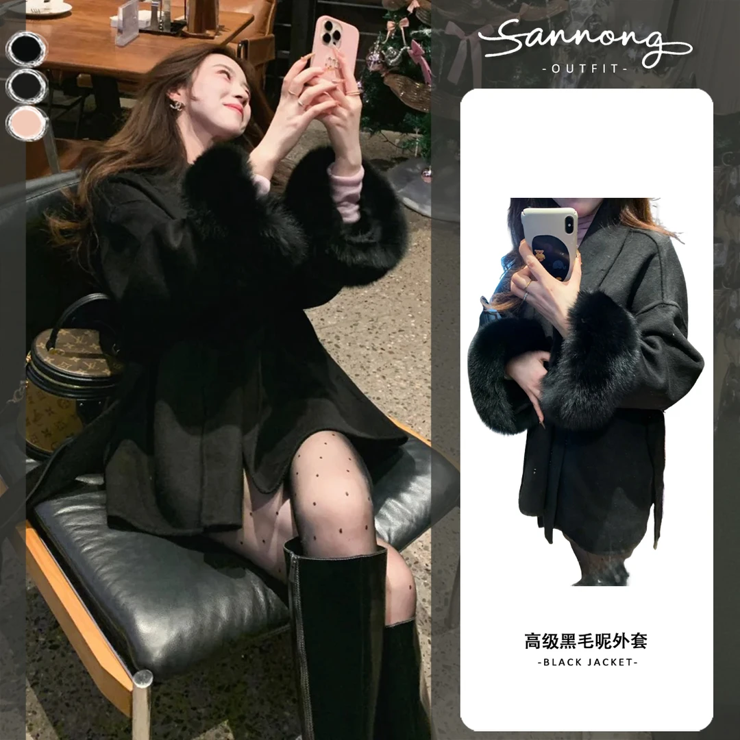 小香风高级感气质加厚保暖毛呢外套女款2025秋冬新款时尚显瘦棉衣