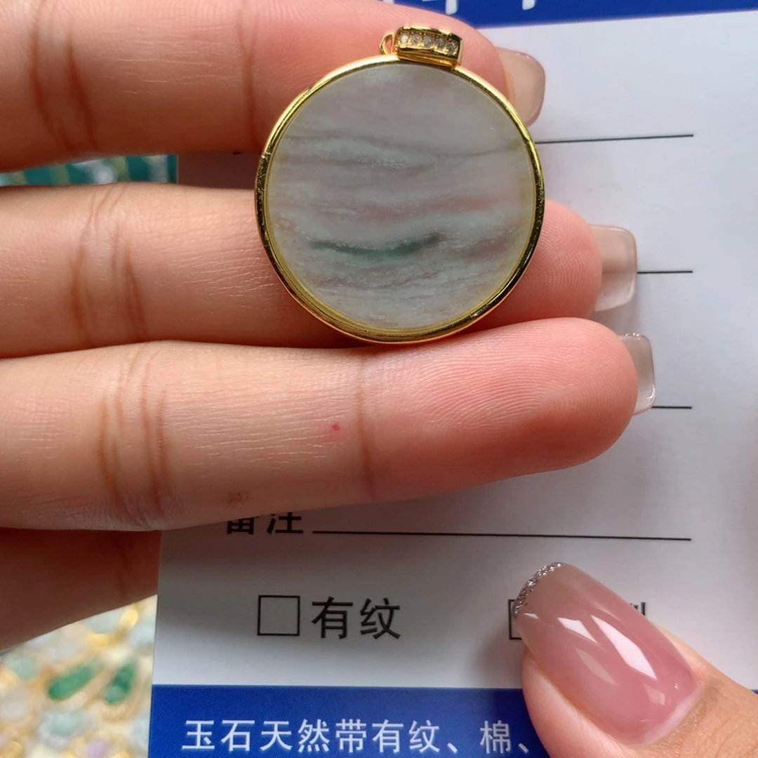 颈饰银S925镶嵌翡翠