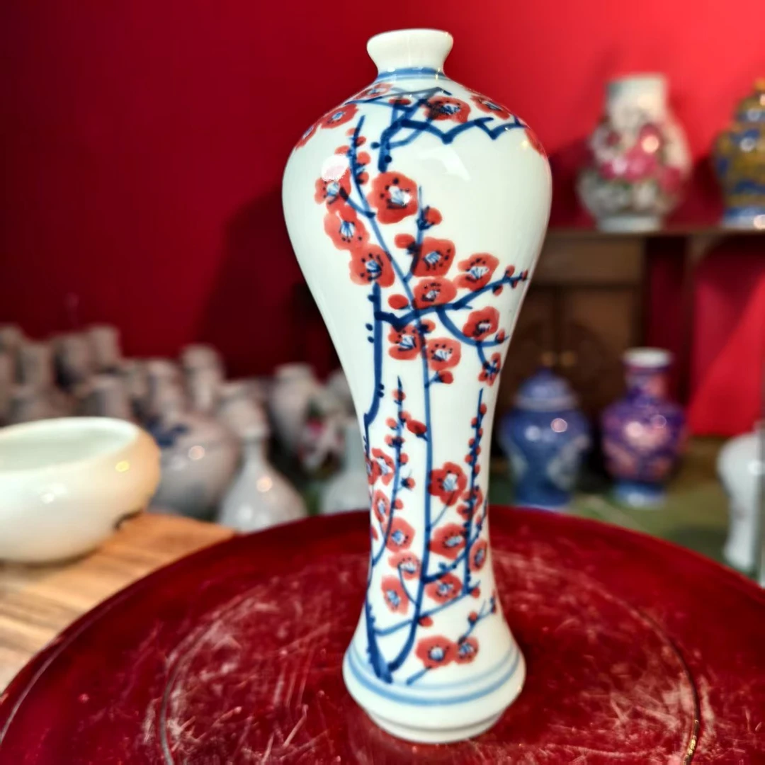 8 景德镇陶瓷花瓶全手工手绘古色古味梅瓶