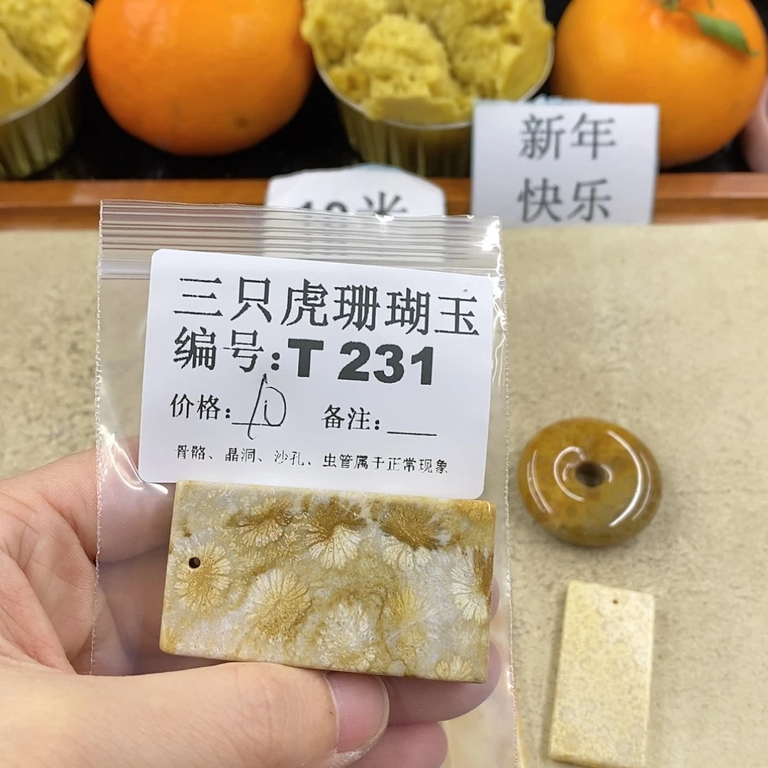 硅化珊瑚（珊瑚玉）1未镶嵌栀*欣