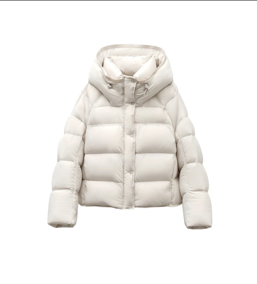 【90白鹅绒】云朵泡芙短款加厚连帽保暖羽绒服YY