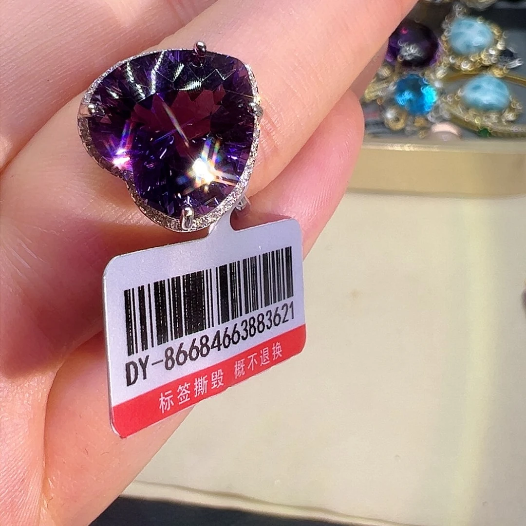 紫晶珠宝半成品银S925镶嵌