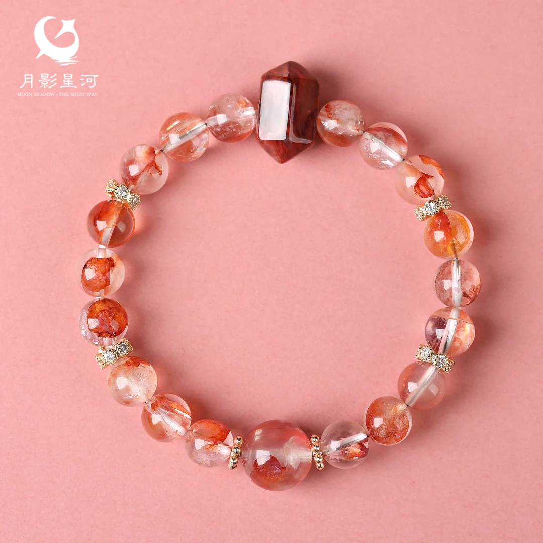 【柿柿如意】天然胶花水晶手串女款小众轻奢手链 多样性发其一