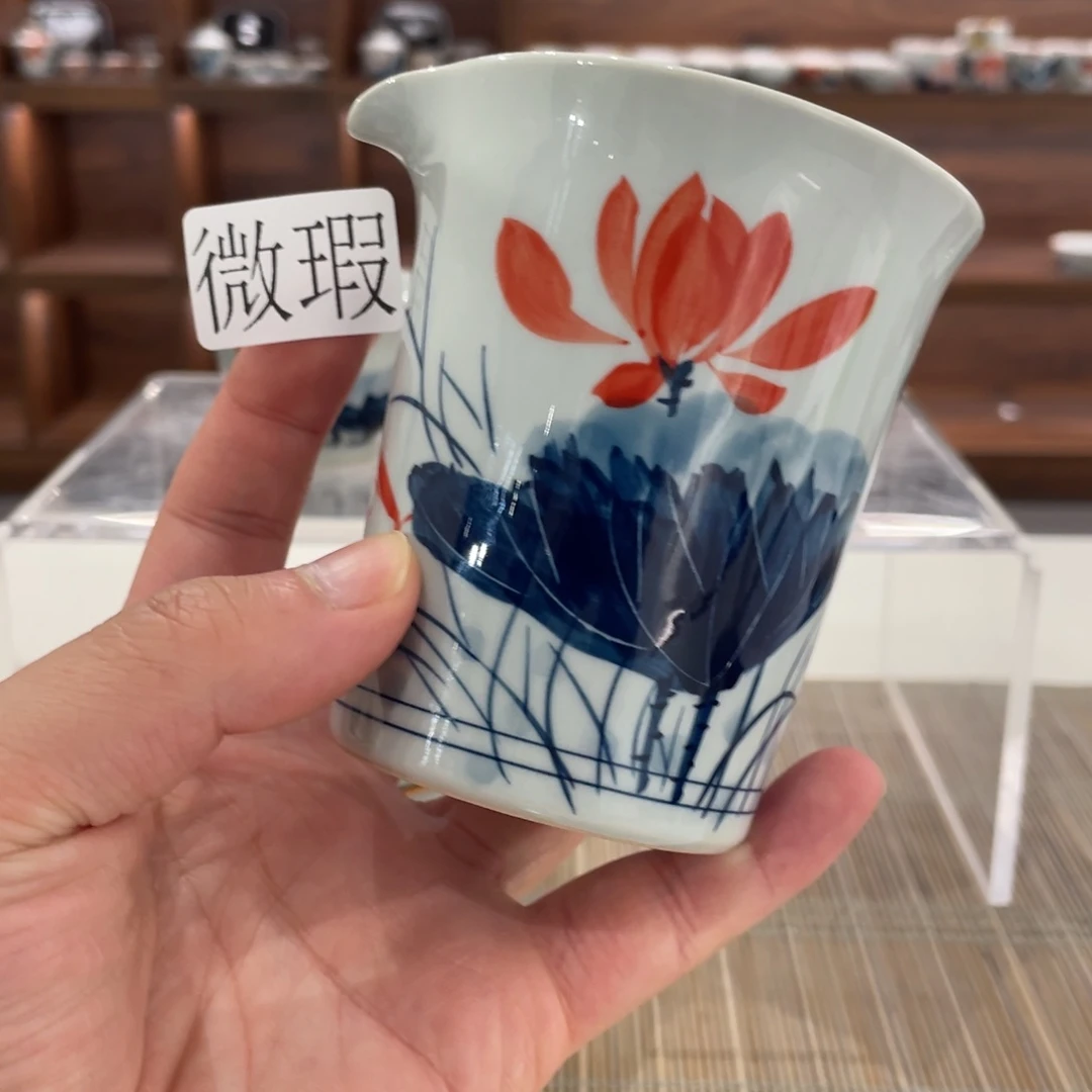 釉下手绘茶具微瑕