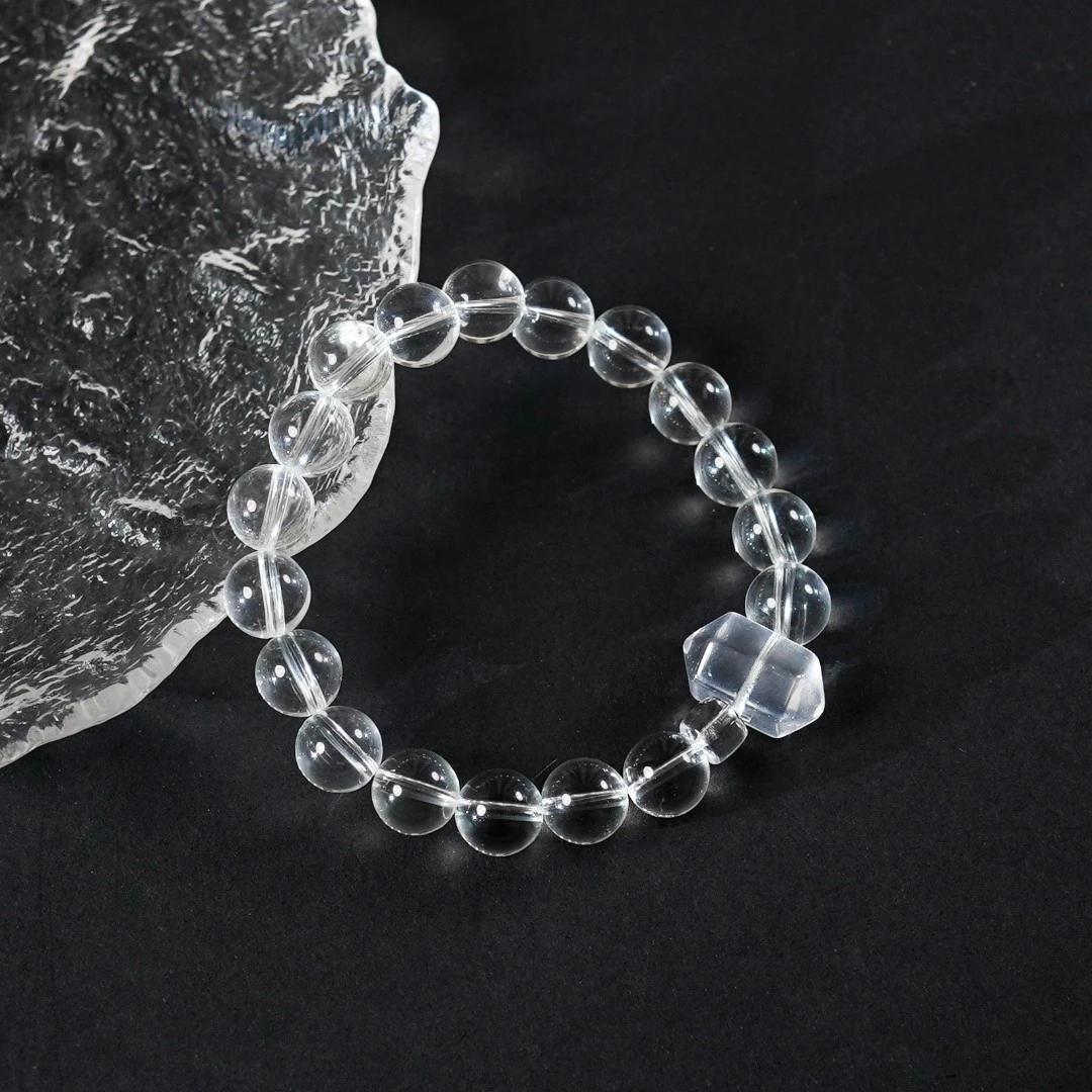 【杰杰老师严选】白水晶原矿5A净体单圈手串S64ZC1669