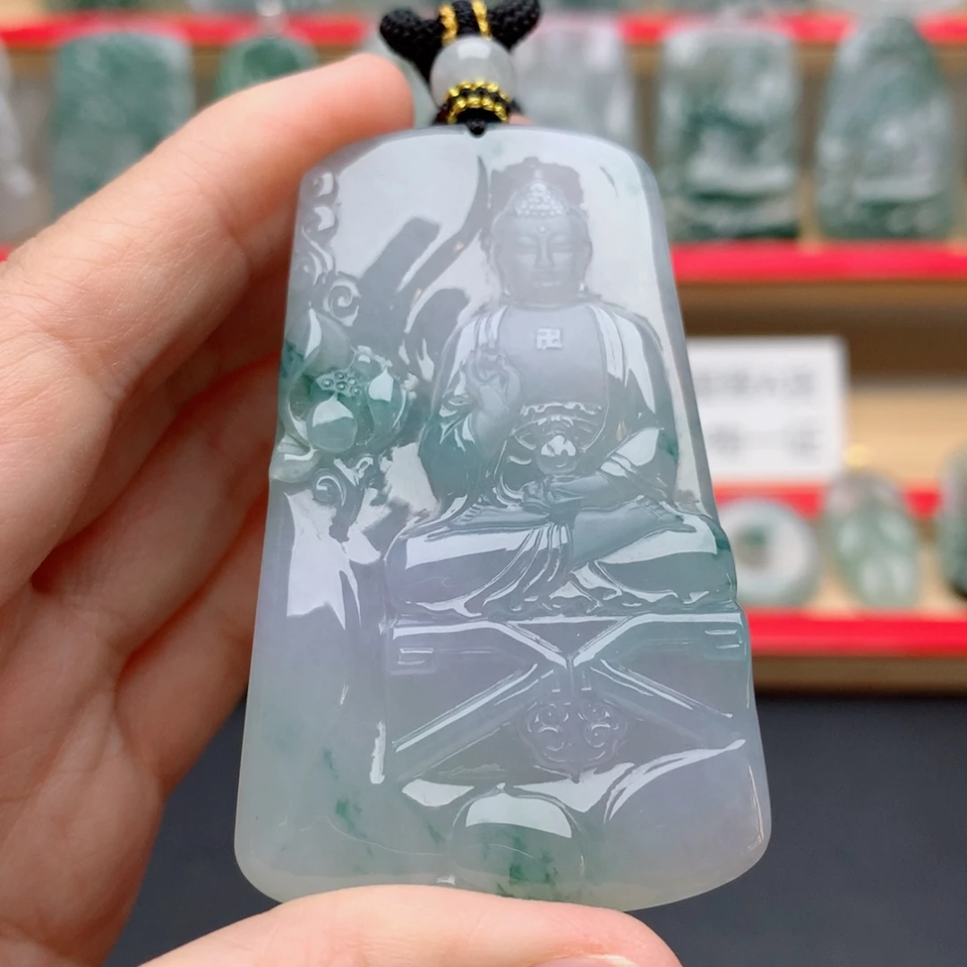 翡翠未镶嵌颈饰阿弥陀佛