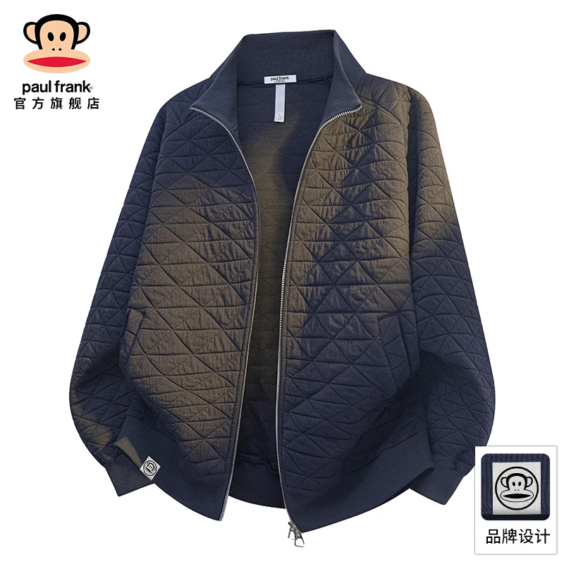 paul frank/大嘴猴立领宽松长袖外套男春秋新款纯色百搭潮牌夹克