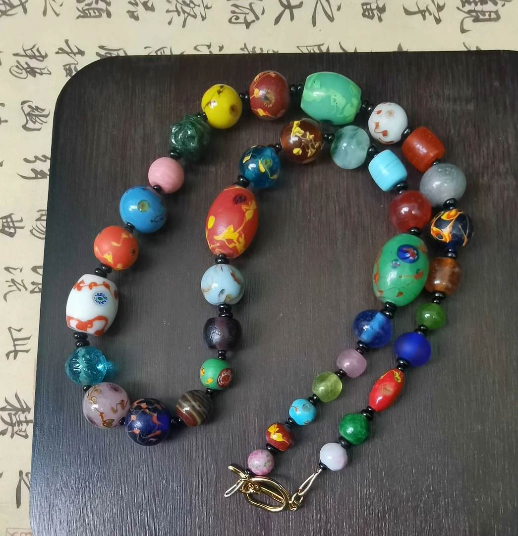 老琉璃复古百搭多宝项链（5021903）