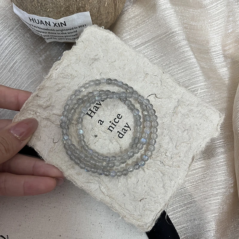 「清冷月光」新品天然灰月光手串小众设计氛围感百搭简约女生手链