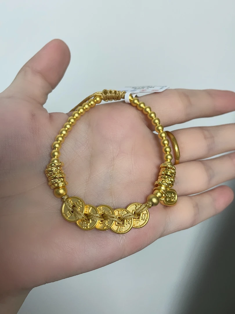 足银手链 足银手链五帝钱盘缠手串