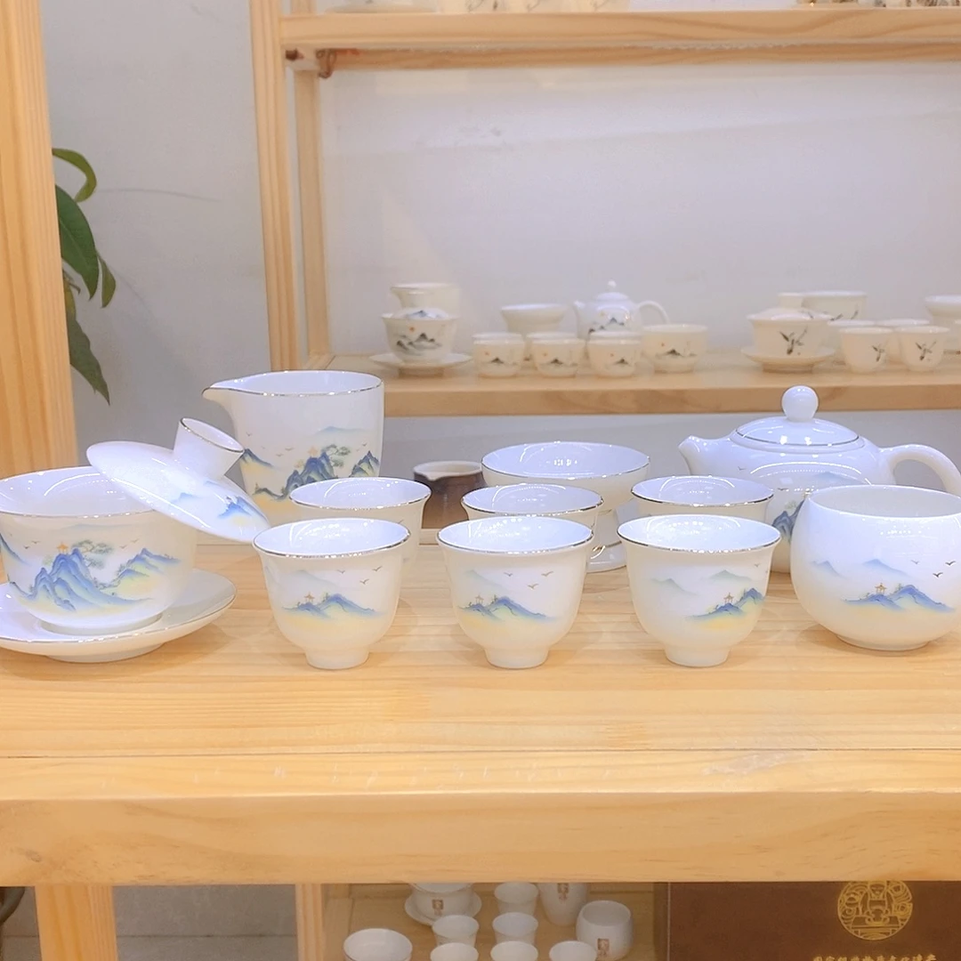 羊脂玉瓷茶具套装
