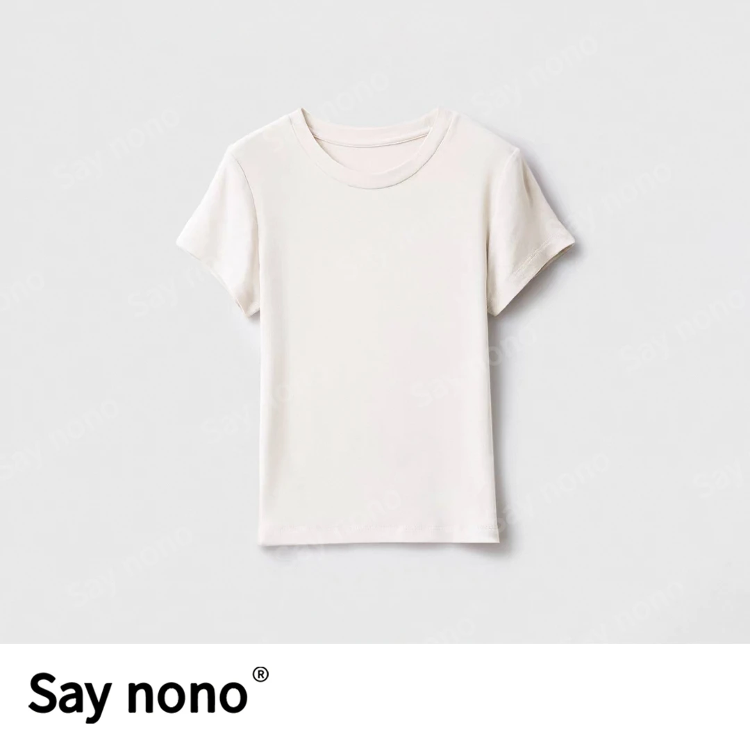 【懒猫nono】KBB285羊毛醋酸天丝小圆领短袖