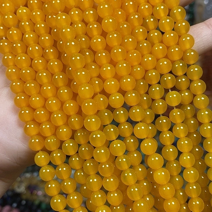 玛瑙/玉髓未镶嵌珠宝半成品A级玛瑙卡6mm一条
