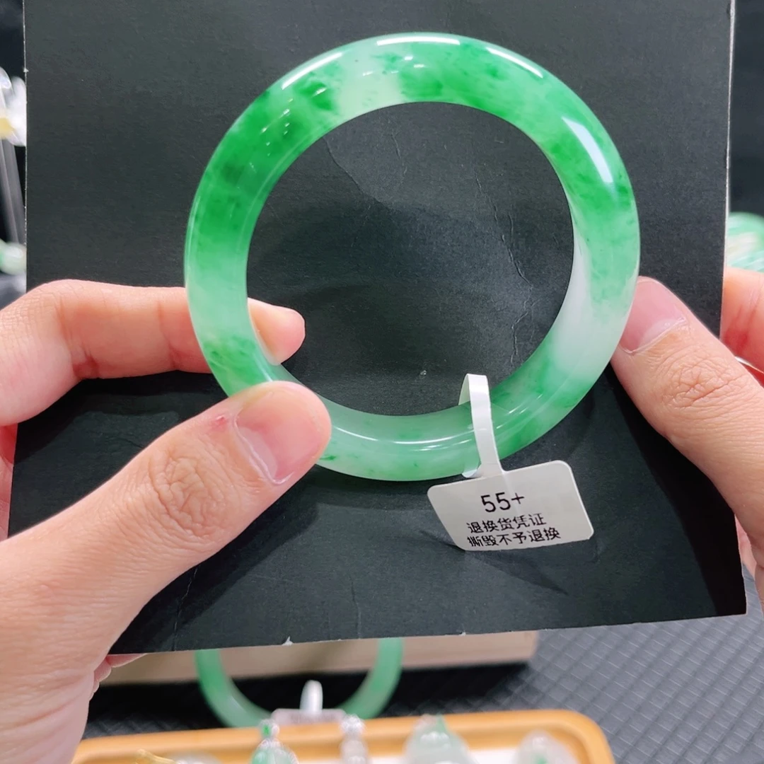 石英质玉未镶嵌手镯55宽版轮胎镯