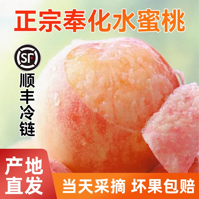 【尝鲜中果】6枚2斤正宗奉化水蜜桃新鲜桃子应季水果礼盒装顺丰冷链