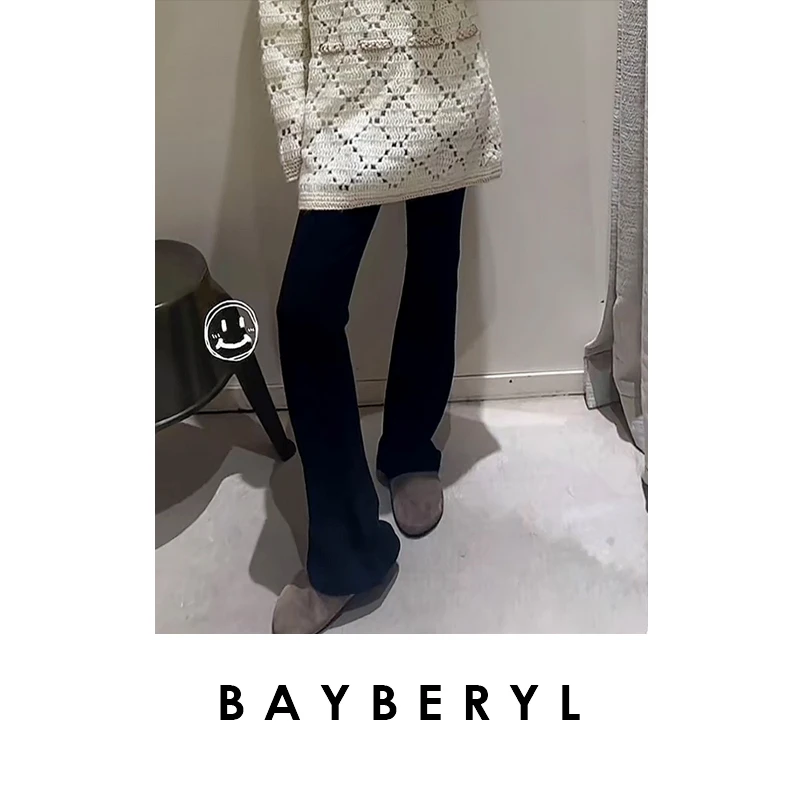 BAYBERYL老贝瘦瘦裤*微喇高腰提臀弹秋显瘦休闲裤9XXK5I0546
