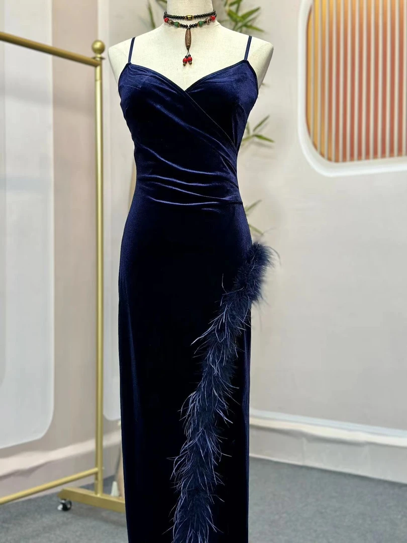 长款鱼尾裙轻奢时尚开叉优雅亮片裙收腰气质亮片A字裙蕾丝半身裙