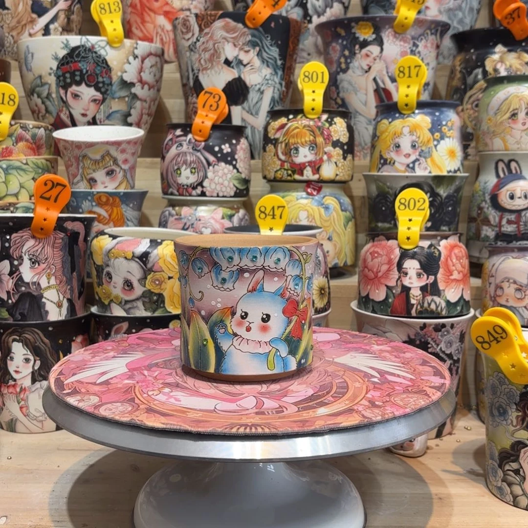 景德镇手绘花盆陶瓷9/10