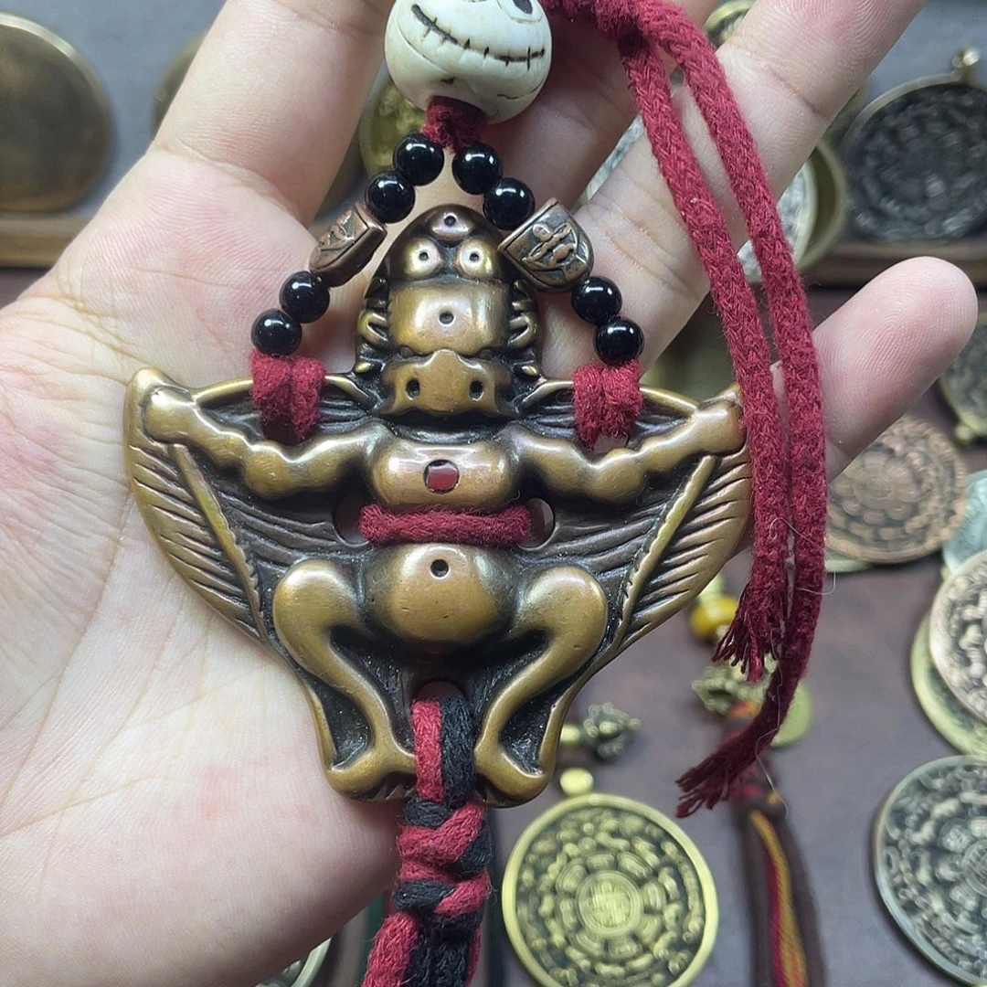 紫铜大鹏鸟手把件挂件