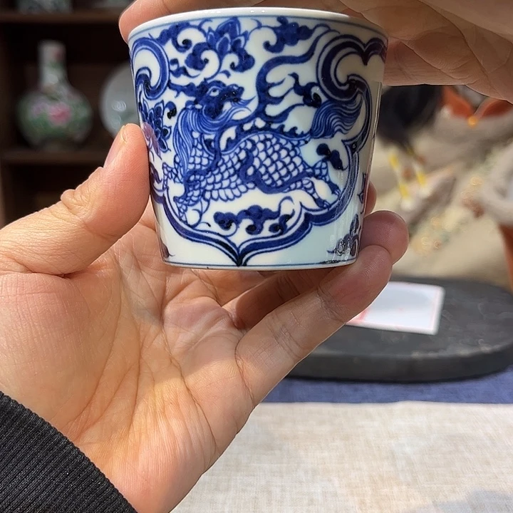 瓷杯子青花杯子一个